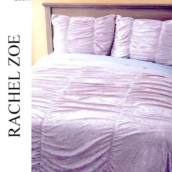 BN Sealed RACHEL ZOE 3pc Crushed Velvet Duvet Cover Set